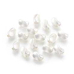 925 Sterling Silver Plated Brass Beads, Long-Lasting Plated, Lead Free & Cadmium Free & Nickel Free, Twist, Oval, Matte Style, 925 Sterling Silver Plated, 8x5x5mm, Hole: 2mm