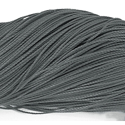 Slate Gray Round Waxed Polyester Cord, Taiwan Waxed Cord, Twisted Cord, Slate Gray, 1.5mm, about 415.57 yards(380m)/bundle