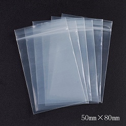 White Plastic Zip Lock Bags, Resealable Packaging Bags, Top Seal, Self Seal Bag, Rectangle, White, 8x5cm, Unilateral Thickness: 3.9 Mil(0.1mm), 100pcs/bag
