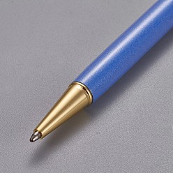 Озёрно--синий Креативные шариковые ручки с пустой трубкой, со стержнем с черными чернилами внутри, для diy блестящая эпоксидная смола шариковая ручка с кристаллами гербариевая ручка для изготовления, золотые, Плут синий, 140x10 мм