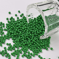 Medium Sea Green 11/0 Grade A Round Glass Seed Beads, Baking Paint, Medium Sea Green, 2.3x1.5mm, Hole: 1mm, about 48500pcs/pound