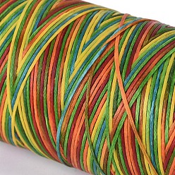 Colorful Waxed Polyester Cord, Micro Macrame Cord, Waxed Sewing Thread, Flat, Colorful, 0.8mm, about 284.33 yards(260m)/roll