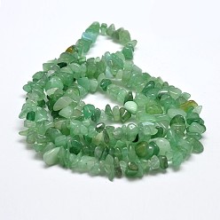Green Aventurine Chip Natural Aventurine Beads Strands, 5~8x5~8mm, Hole: 1mm, 32 inch