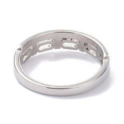 Stainless Steel Color 304 Stainless Steel Finger Rings, with Crystal Rhinestone, Stainless Steel Color, US Size 6~9(16.5~18.9mm)