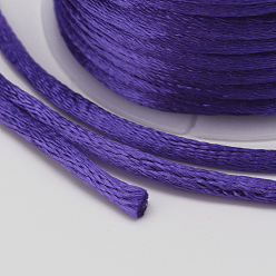 Mauve Nylon Cord, Satin Rattail Cord, for Beading Jewelry Making, Chinese Knotting, Mauve, 1mm, about 32.8 yards(30m)/roll