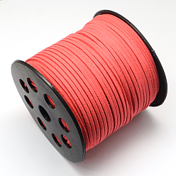 Light Coral Faux Suede Cord, Faux Suede Lace, Light Coral, 2.7x1.4mm, about 98.42 yards(90m)/roll