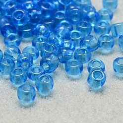 Royal Blue 12/0 Grade A Round Glass Seed Beads, Transparent Colours, Royal Blue, 12/0, 2x1.5mm, Hole: 0.8mm, about 30000pcs/bag