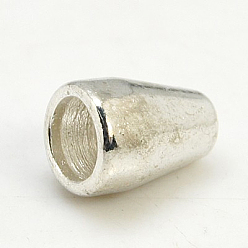 Silver Tibetan Style Alloy Bead Cone, Cadmium Free & Lead Free, Silver, 11x8mm, Hole: 2.5mm