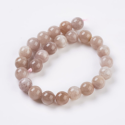Sunstone Natural Sunstone Beads Strands, Round, 8mm, Hole: 1mm, about 24pcs/strand, 7.8 inch