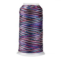 Purple Segment Dyed Round Polyester Sewing Thread, for Hand & Machine Sewing, Tassel Embroidery, Purple, 12-Ply, 0.8mm, about 300m/roll