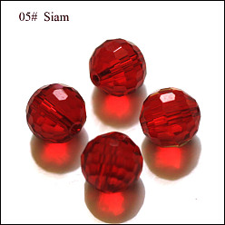 Dark Red Imitation Austrian Crystal Beads, Grade AAA, Faceted(96 Facets), Round, Dark Red, 8mm, Hole: 0.9~1mm