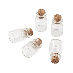 Clear Bead Containers Clear Glass Jar Glass Bottles, with Cork Stopper, Clear, 16x22mm, Bottleneck: 10mm in diameter, Capacity: 3.5ml(0.11 fl. oz)