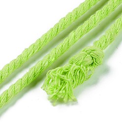 Green Yellow Cotton Thread Cords, 3-Ply, For Jewelry Making, Green Yellow, 5~5.8mm, 109.4 yard(100m)/bundle