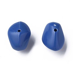 Bleu Royal Perles acryliques opaques, nuggets, bleu royal, 12.5x18x13mm, Trou: 1.6mm, environ360 pcs / 500 g