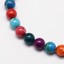 Mixed Color Synthetic Imperial Jasper Beads, Dyed, Round, Mixed Color, 4mm, Hole: 1mm, about 95pcs/strand, 15.7 inch