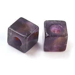 Amethyst Natural Amethyst European Beads, Large Hole Beads, Cube, 10x10x10mm, Hole: 4.5~5mm