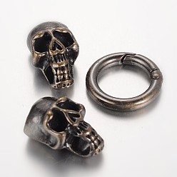 Gunmetal Skull Brass Spring Gate Rings, O Rings, Gunmetal, 6 Gauge, 58mm