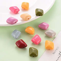 Couleur Mélangete Perles acryliques opaques, polygone, couleur mixte, 17.5x15.5x11mm, Trou: 2mm, environ230 pcs / 500 g