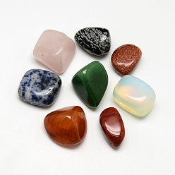 Mixed Stone Natural & Synthetic Mixed Stones, Tumbled Stone, Chakra Healing Stones for 7 Chakras Balancing, Crystal Therapy, Meditation, Reiki, No Hole/Undrilled, Nuggets, 20~30x15~22x10~20mm