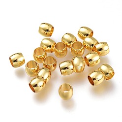 Golden Brass Spacer Beads, Long-Lasting Plated, Column, Golden, 5.5x5mm, Hole: 4mm