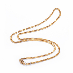 Golden 304 Stainless Steel Curb Chain Necklaces, with Lobster Claw Clasps, Golden, 19.7 inch(50cm), 2.5mm
