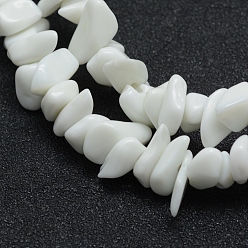 Glass Opaque Glass Beads Strands, Chip, 5~8mm, Hole: 1mm, about 33 inch(84cm)
