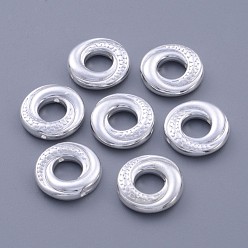 Silver Tibetan Style Alloy Beads, Donut, Silver Color Plated, Lead Free & Cadmium Free, 15x4mm, Hole: 1mm