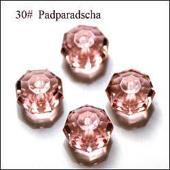 Saumon Clair Imitations de perles de cristal autrichien, grade de aaa, facette, octogone, saumon clair, 6x4mm, Trou: 0.7~0.9mm