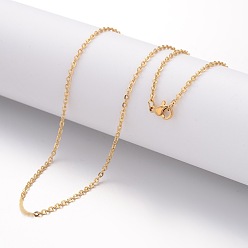 Golden Ion Plating(IP) 304 Stainless Steel Necklace, Cable Chains, with Lobster Clasps, Golden, 17.72 inch(450mm), 2mm