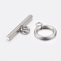 Stainless Steel Color 304 Stainless Steel Toggle Clasps, Stainless Steel Color, 18x14x2mm, hole: 3mm, Bar: about 20x6x2mm, Hole: 3mm.