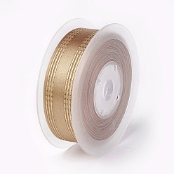 Sandy Brown Single Face Polyester Satin Ribbon, with Texture Edge, Sandy Brown, 5/8 inch(15mm), about 50yards/roll(45.72m/roll)