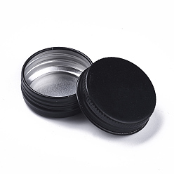 Gunmetal Round Aluminium Tin Cans, Aluminium Jar, Storage Containers for Cosmetic, Candles, Candies, with Screw Top Lid, Gunmetal, 4.15x1.75cm