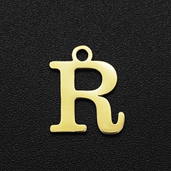 Letter R 201 прелести нержавеющей стали, лазерная резка, буквы, золотые, буква r, 12x10x1 мм, отверстие : 1.5 мм