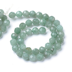 Green Aventurine Natural Green Aventurine Bead Strands, Faceted Round, 6mm, Hole: 1mm, about 70pcs/strand, 15.7 inch