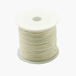 Creamy White Nylon Thread Cord, DIY Material for Jewelry Making, Creamy White, 0.8mm, about 38.27 yards(35m)/roll