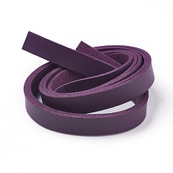 Purple Single-sided Flat Faux Suede Cord, Faux Suede Lace, Purple, 10x1.5mm, about 1.09 yards(1m)/strand