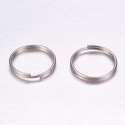 Stainless Steel Color 304 Stainless Steel Split Rings, Double Loops Jump Rings, Stainless Steel Color, 16x2mm, 14mm inner diameter