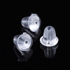 Clear Plastic Ear Nuts, Soft Clear Earring Backs Safety Bullet Clutch Stopper, Clear, 4x4mm, Hole: 1mm