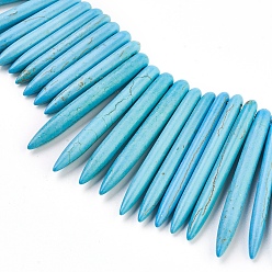 Turquoise Gemstone Beads Strands, Synthetic Turquoise, Dyed, Turquoise, 19~50mm, Hole: 1.5mm, about  15.5 inch per strand