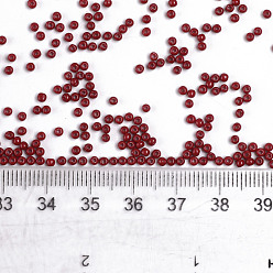 Indian Red 11/0 Grade A Round Glass Seed Beads, Baking Paint, Indian Red, 2.3x1.5mm, Hole: 1mm, about 48500pcs/pound
