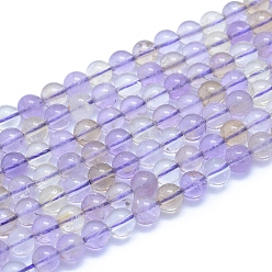 Ametrine Natural Ametrine Beads Strands, Round, 6~6.5mm, Hole: 0.8mm, about 66pcs/strand, 15.35 inch(39cm)