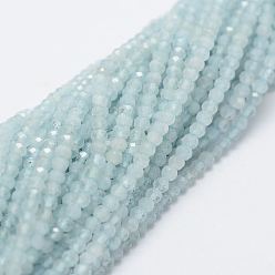 Aquamarine Natural Aquamarine Bead Strands, Grade A, Faceted, Round, 2mm, Hole: 0.5mm, about 160~179pcs/strand, 12.5 inch~12.9  inch(320~330mm)