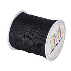 Black Nylon Thread with One Nylon Thread inside, Stronger than NWIR-R006- Series, Black, 1mm, about 153.1 yards(140m)/roll