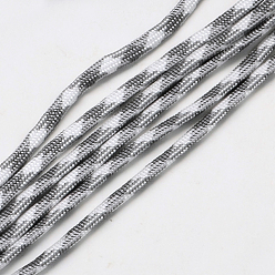 Серебро 7 внутренние сердечники веревки из полиэстера и спандекса, для изготовления веревочных браслетов, серебряные, 4 мм, около 109.36 ярдов (100 м) / пачка, 420~500 г / пачка