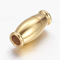 Золотой Корпус 304 магнитные застежки из нержавеющей стали с клеевыми концами, ионное покрытие (ip), золотые, 14x6.5 мм, отверстие : 3 мм