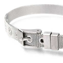 Original Color 304 Stainless Steel Watch Bands, Watch Belt Fit Slide Charms, Original Color, 8-1/2 inch(21.5cm), 8mm