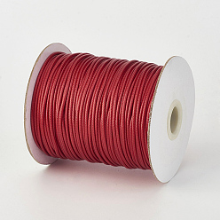 Rouge Foncé Cordon en polyester ciré coréen écologique, rouge foncé, 0.5mm, environ 169.51~174.98 yards (155~160m)/rouleau