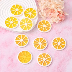 Yellow Resin Pendants, with Glitter Powder, Lemon, Yellow, 34~35x3~4mm, Hole: 2mm
