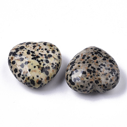 Dalmatian Jasper Natural Dalmatian Jasper Healing Stones, Heart Love Stones, Pocket Palm Stones for Reiki Balancing, 29~30x30~31x12~15mm