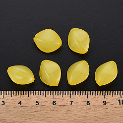 Yellow Imitation Jelly Acrylic Beads, Rhombus, Yellow, 17x14.5x9.5mm, Hole: 1.6mm, about 500pcs/500g